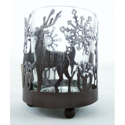 KIELISZEK ŚWIĄTECZNY NA TEALIGHT - RENIFERKI